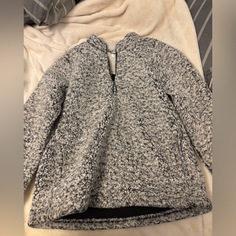 Cozy Gray Sherpa Jacket